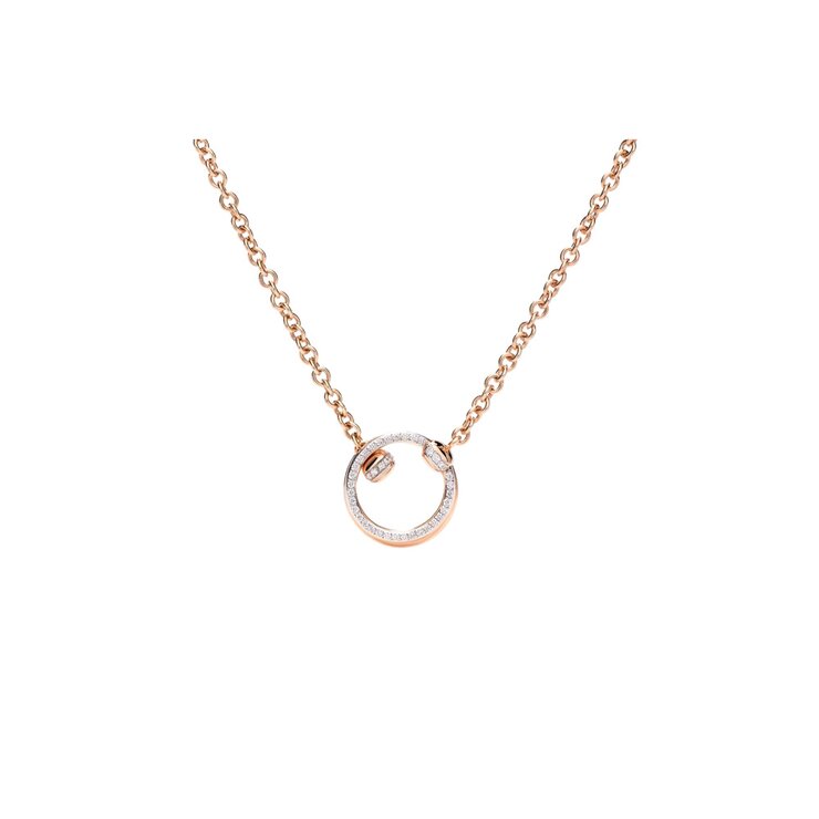 Pomellato ketting in rosé goud 18kt met briljant van 0,17 karaat