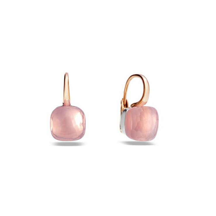 Pomellato oorringen in rosé goud 18kt met quartz rose