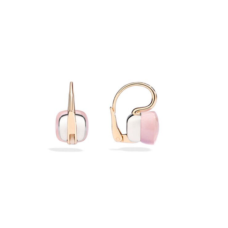 Pomellato oorringen in rosé goud 18kt met quartz rose