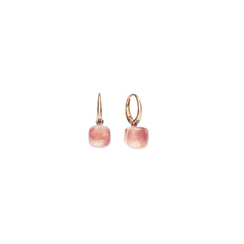 Pomellato oorringen in rosé goud 18kt met quartz rose