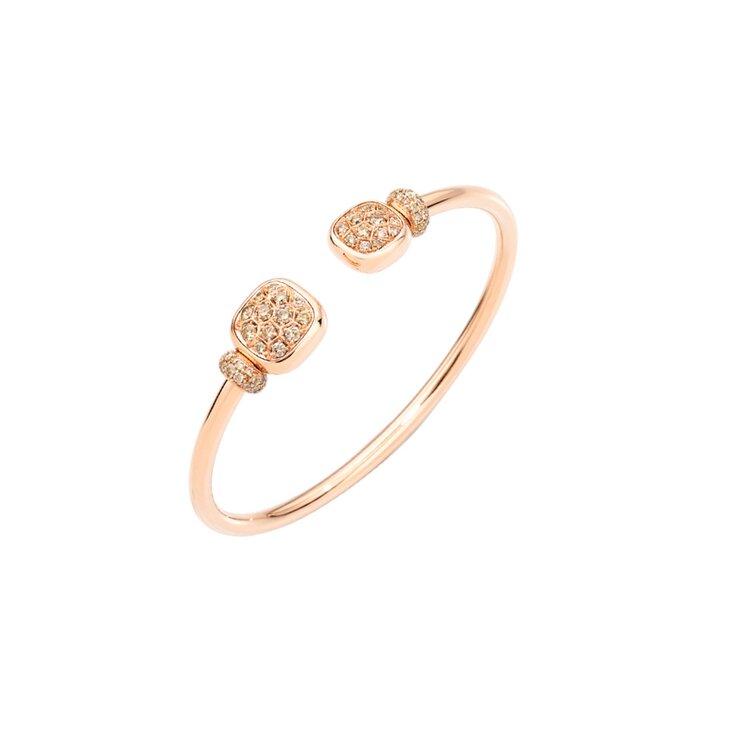 Pomellato armband in rosé goud 18kt met bruine briljant van 1,40 karaat en topaas incoloré