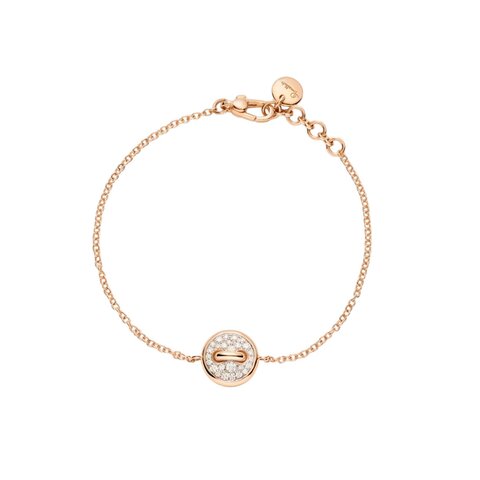 Pomellato armband in rosé goud 18kt met briljant van 0,22 karaat en parelmoer