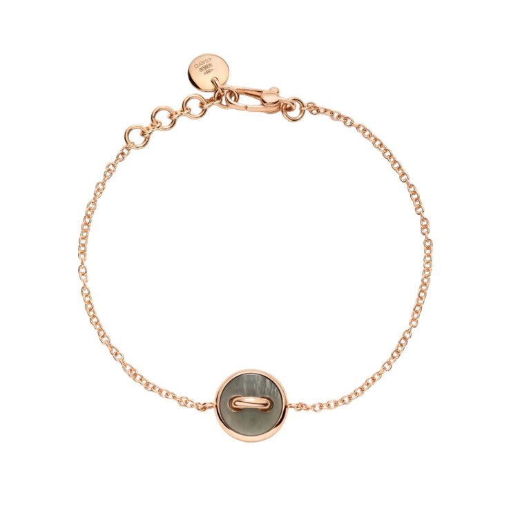 Pomellato armband in rosé goud 18kt met parelmoer omringd door briljanten van 0,03 karaat