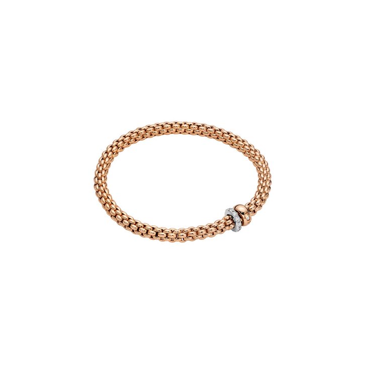 Fope armband in rosé goud 18kt met briljant van 0,29 karaat