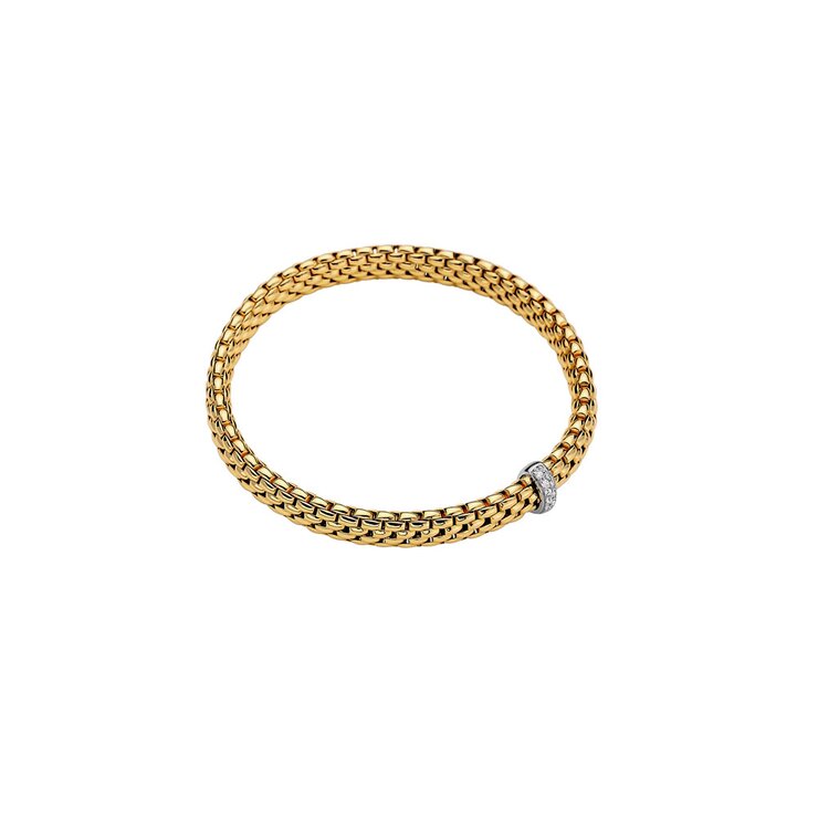 Fope armband in geel goud 18kt met briljant van 0,10 karaat