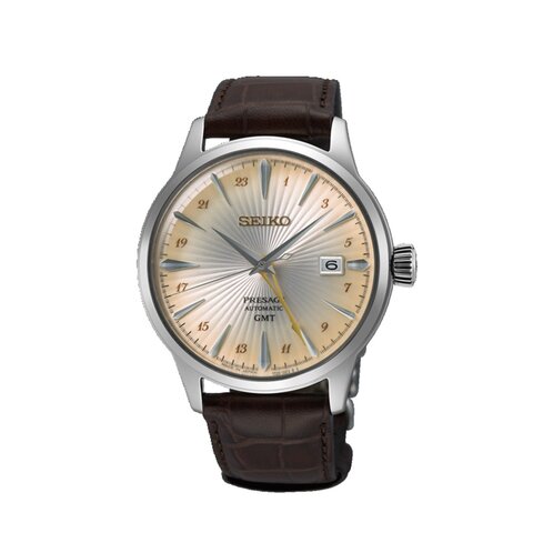 Seiko horloge met een kast in staal, met een wijzerplaat in het beige en een diameter van 40.5 mm