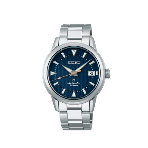 Seiko horloge met een kast in staal, met een wijzerplaat in het blauw en een diameter van 38 mm