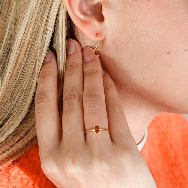 Casteur by Casteur ring in geel goud 18kt met quartz citrien