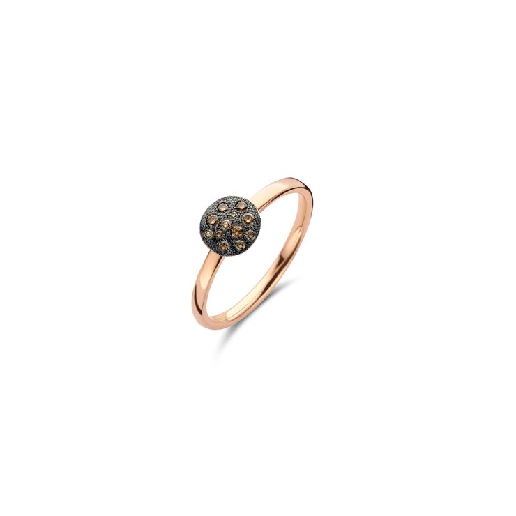 Casteur by Casteur ring in rosé goud 18kt met bruine briljant van 0,15 karaat