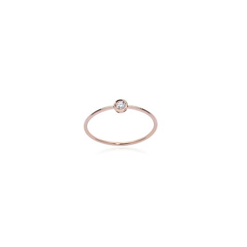 Burato Gioilelli ring in rosé goud 18kt met briljant van 0,05 karaat