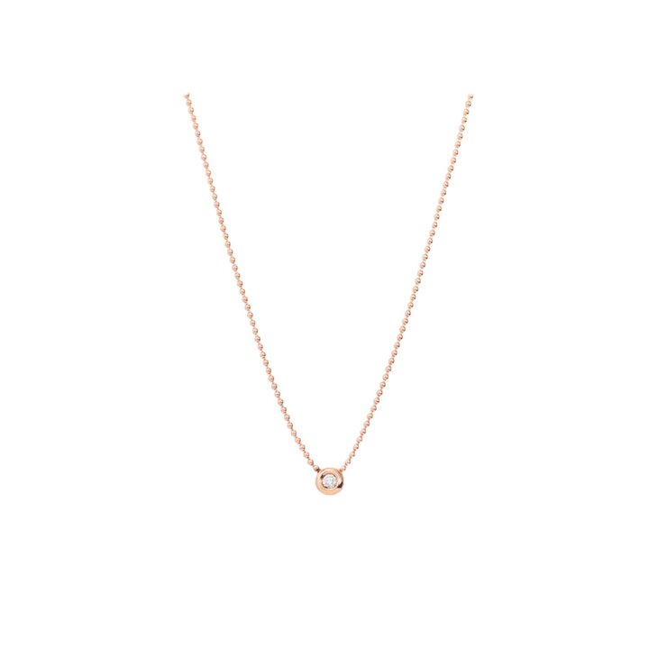 DoDo ketting in rosé goud 9kt met briljant van 0,06 karaat