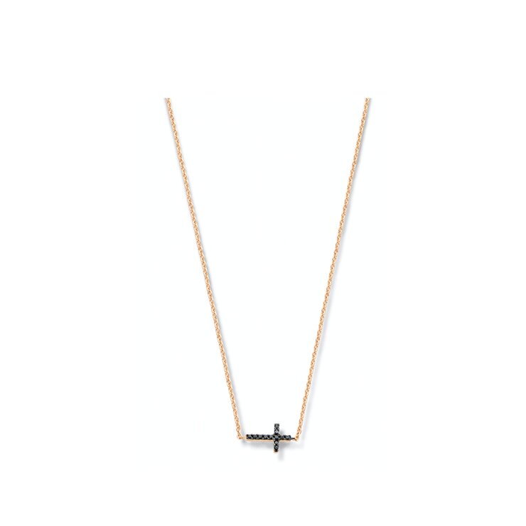 Casteur by Casteur ketting in rosé goud 18kt met zwarte briljant van 0,07 karaat