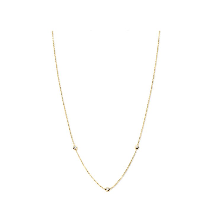 Casteur by Casteur ketting in geel goud 18kt met briljant van 0,15 karaat