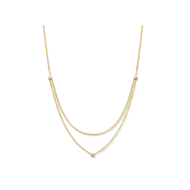 Casteur by Casteur ketting in geel goud 18kt met briljant van 0,15 karaat