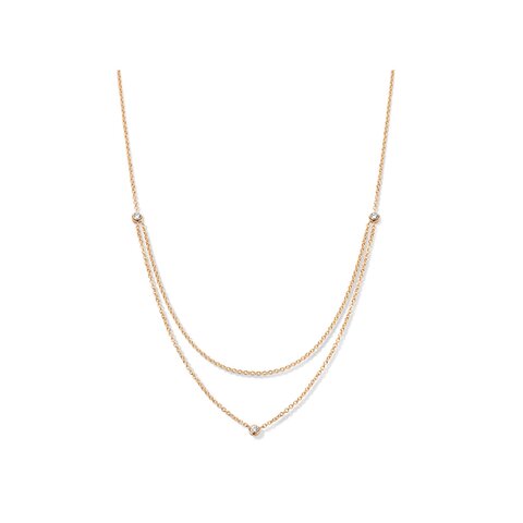 Casteur by Casteur ketting in rosé goud 18kt met briljant van 0,15 karaat