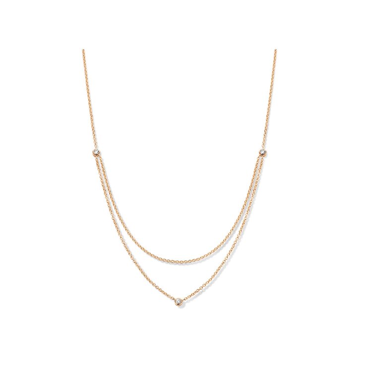 Casteur by Casteur ketting in rosé goud 18kt met briljant van 0,15 karaat