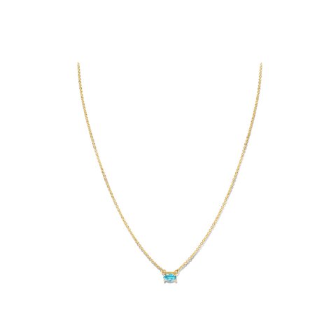 Casteur by Casteur ketting in geel goud 18kt met topaas blauw