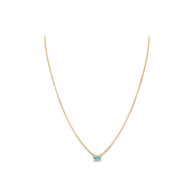 Casteur by Casteur ketting in geel goud 18kt met topaas blauw