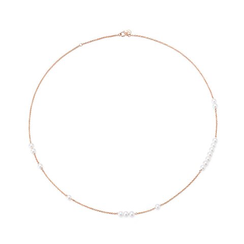 Burato Gioilelli ketting in rosé goud 18kt met parels