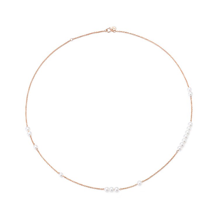 Burato Gioilelli ketting in rosé goud 18kt met parels