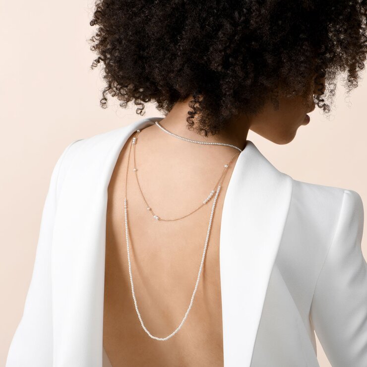 Burato Gioilelli ketting in rosé goud 18kt met parels