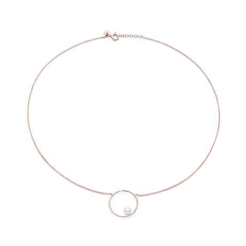 Burato Gioilelli ketting in rosé goud 18kt met parels