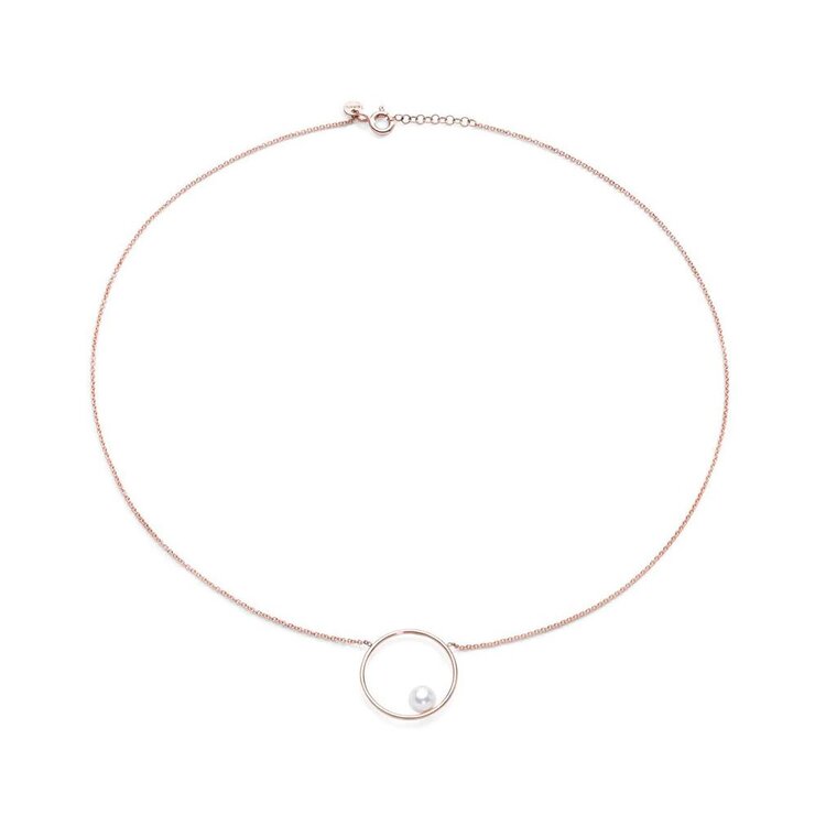 Burato Gioilelli ketting in rosé goud 18kt met parels