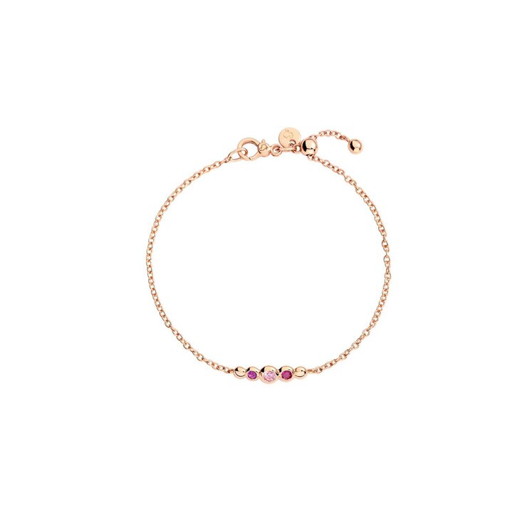 DoDo armband in rosé goud 9kt met amethist & roze saffier & robijn