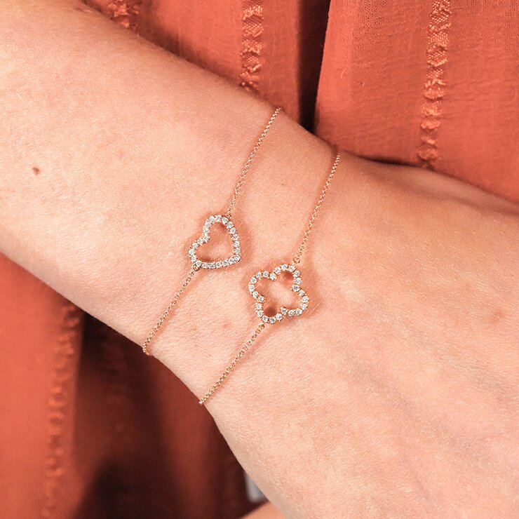 Casteur by Casteur armband in rosé goud 18kt met briljant van 0,14 karaat