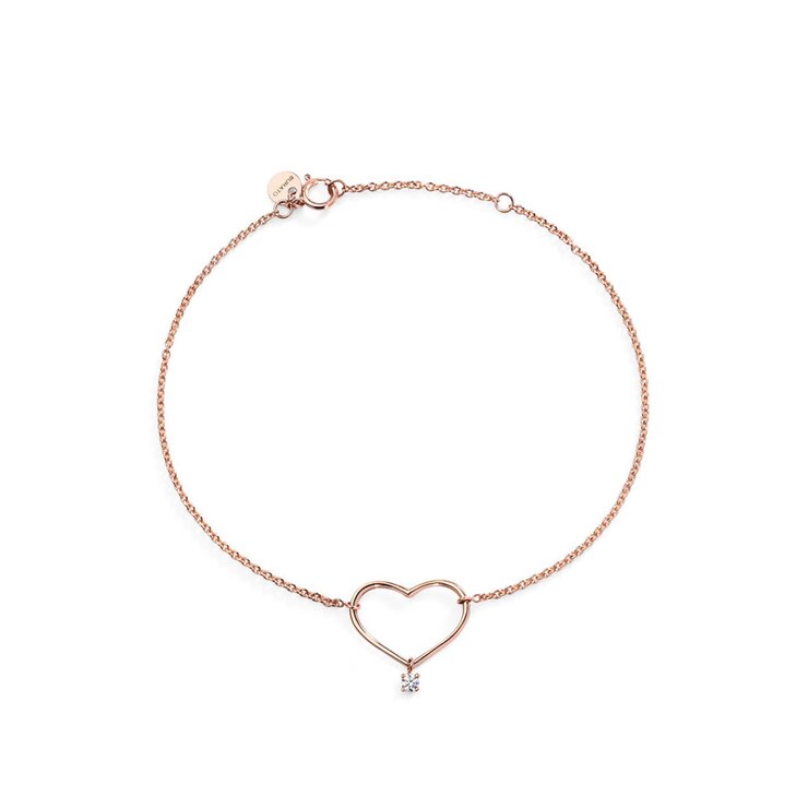 Burato Gioilelli armband in rosé goud 18kt met briljant van 0,02 karaat