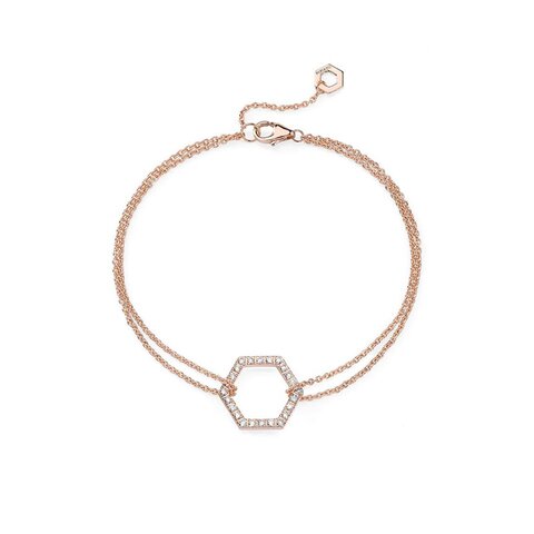 Burato Gioilelli armband in rosé goud 18kt met briljant van 0,24 karaat