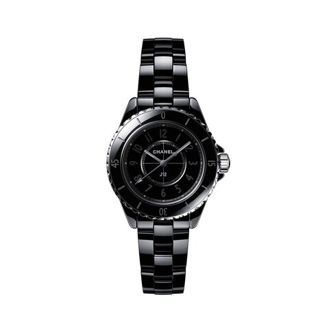 CHANEL horloge met een kast in keramiek, met een wijzerplaat in het zwart en een diameter van 33 mm